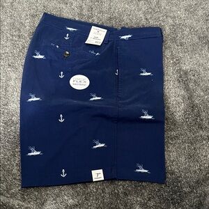 Navy Blue Skirt with Nautical Embroidery